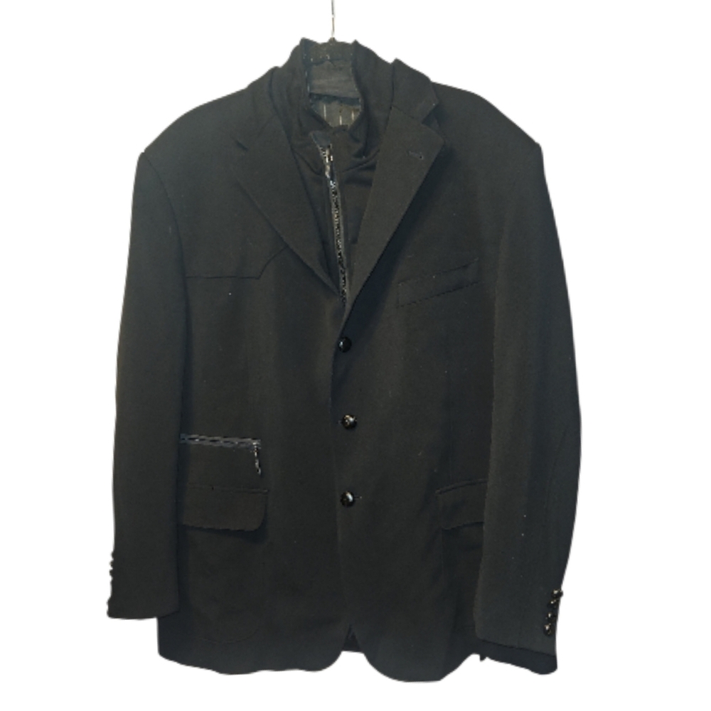 Ingram 1949 Black Travel Patch Pocket Winter Blazer Jacket Men's 52R